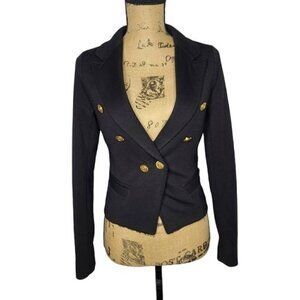 Audrey 3+1 Black Fitted Cropped Blazer Small Wednesday Goth Whimsy